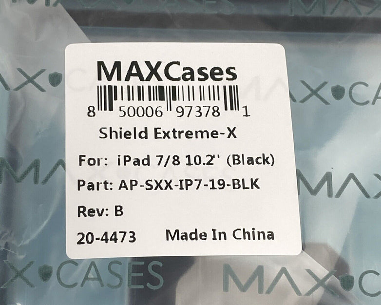 Max Cases AP-SXX-IP7-19-BLK Shield Extreme-X Black Stand Case For iPad 7/8 10.2"