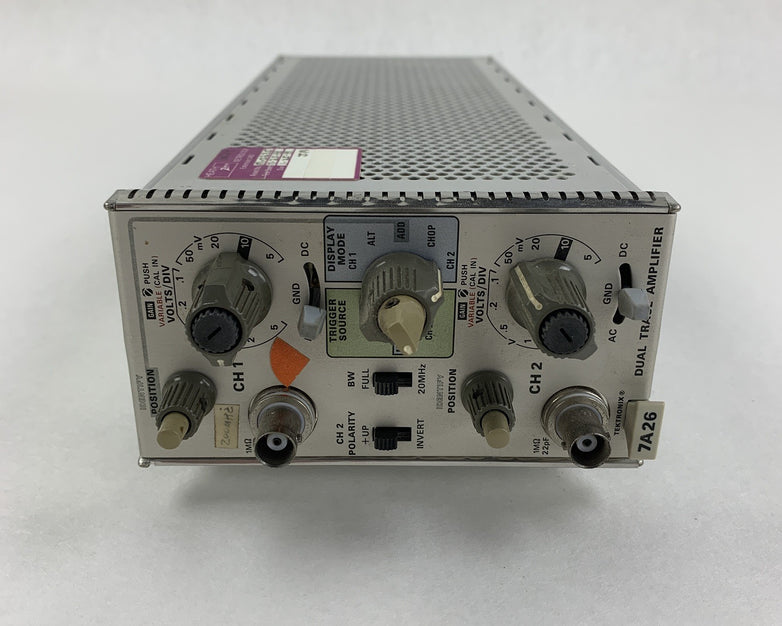 Tektronix 7A26 Dual Trace Amplifier Oscilloscope Plug-In Power Tested