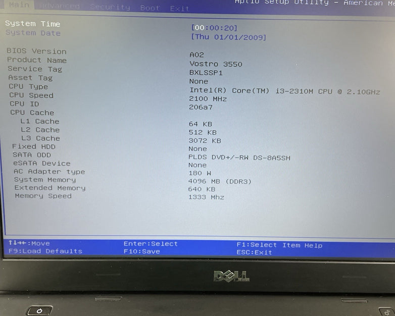 Dell Vostro 3550 15.6" i3-2310M 2.10 GHz 4 GB RAM No SSD/OS/AC/Battery - Dents