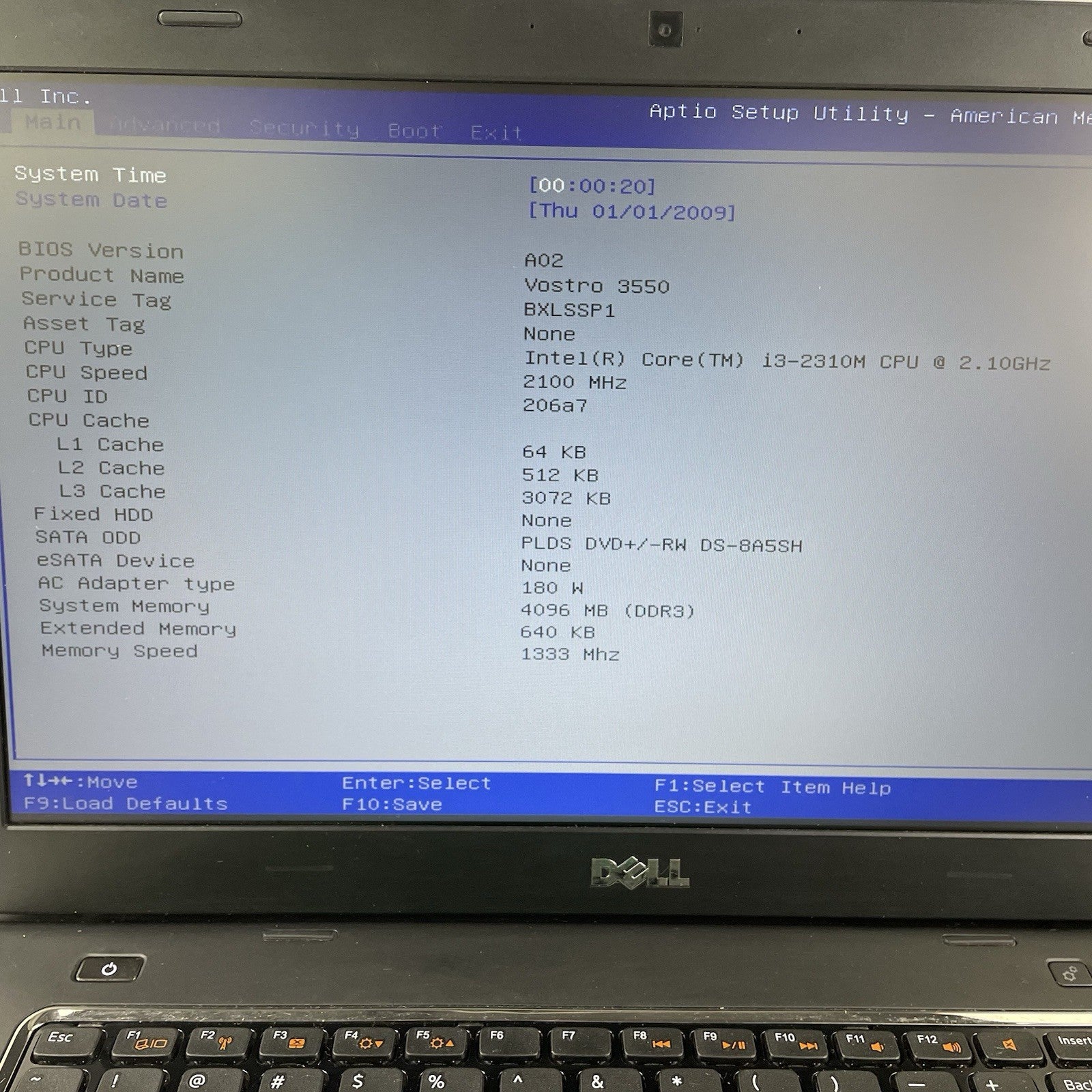 Dell Vostro 3550 15.6" i3-2310M 2.10 GHz 4 GB RAM No SSD/OS/AC/Battery - Dents2