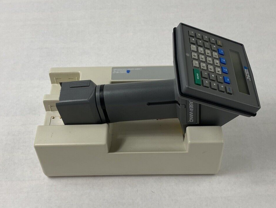 Hand Held Products Laser Wand Barcode Scanner and Cradle Untested w/ AC Adapter