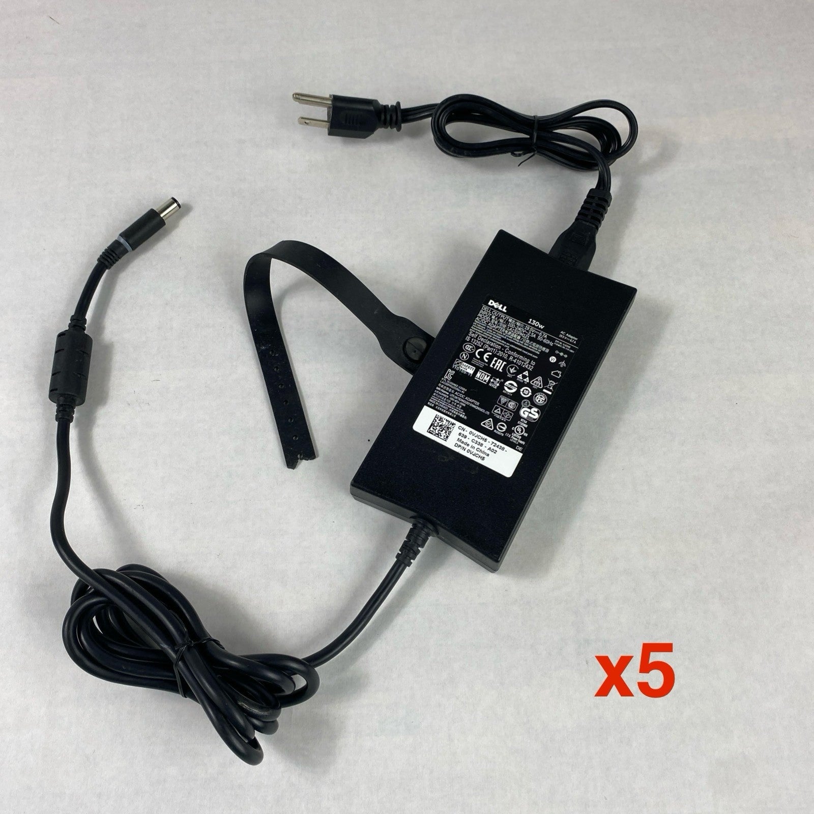 Dell LA130PM121 7.4mm 19.5V 6.7A 130W AC Power Adapter VJCH5 (Lot of 5)