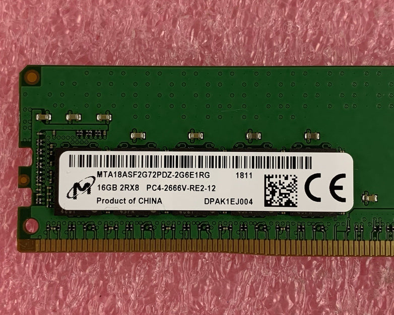 Micron MTA18ASF2G72PDZ-2G6E1RG 16 GB  PC4-2666V DDR4 SDRAM RDIMM Server Memory