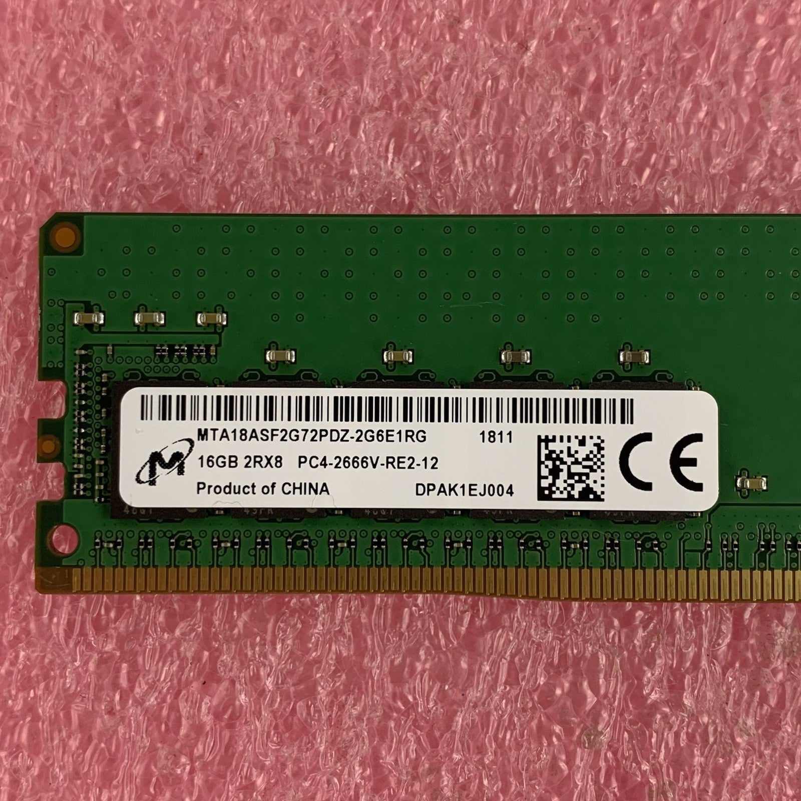 Micron MTA18ASF2G72PDZ-2G6E1RG 16 GB  PC4-2666V DDR4 SDRAM RDIMM Server Memory2