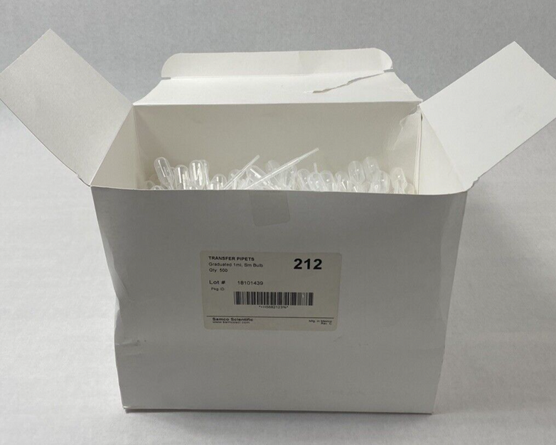 Transfer Pipets Graduated 1 mL Small Bulb 500 Pack