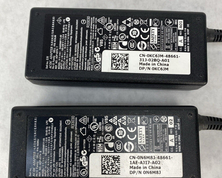 Lot( 2 ) Dell 0KC6JM DA65NM111-00 19.5V 3.34A AC Adapter Power Supply 65W