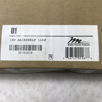 Middle Atlantic Productions 1SP Rackshelf 11DP