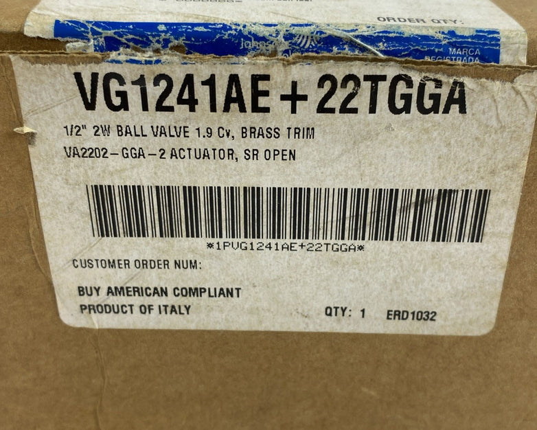 Johnson Controls VG1241AE + 22TGGA 1/2" 2W Ball Valve