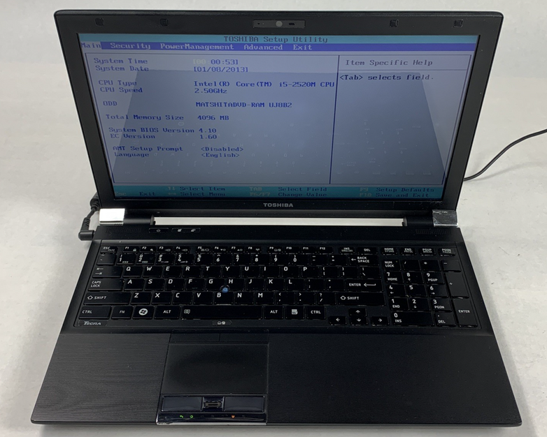 Toshiba Tecra R850-S8522 15.6" i5-2520M 2.5GHz 4GB Ram No OS No HDD No AC No Bat