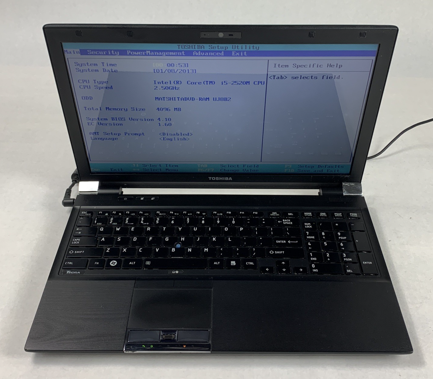 Toshiba Tecra R850-S8522 15.6" i5-2520M 2.5GHz 4GB Ram No OS No HDD No AC No Bat