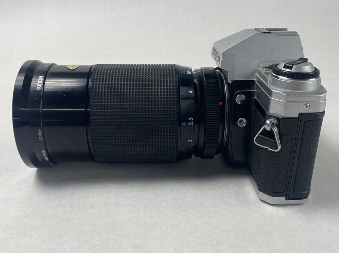 Minolta X-370 35mm SLR Camera with Kiron Macro Lens 28-210mm f/3.8-5.6 Untested
