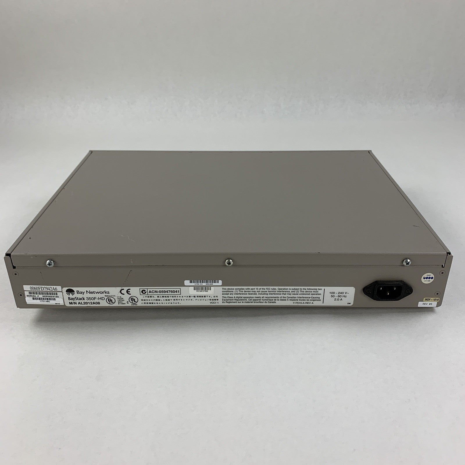 Bay Networks Baystack 350F-HD AL2012A08 24 Ports 10/100 Autosense Switch Tested