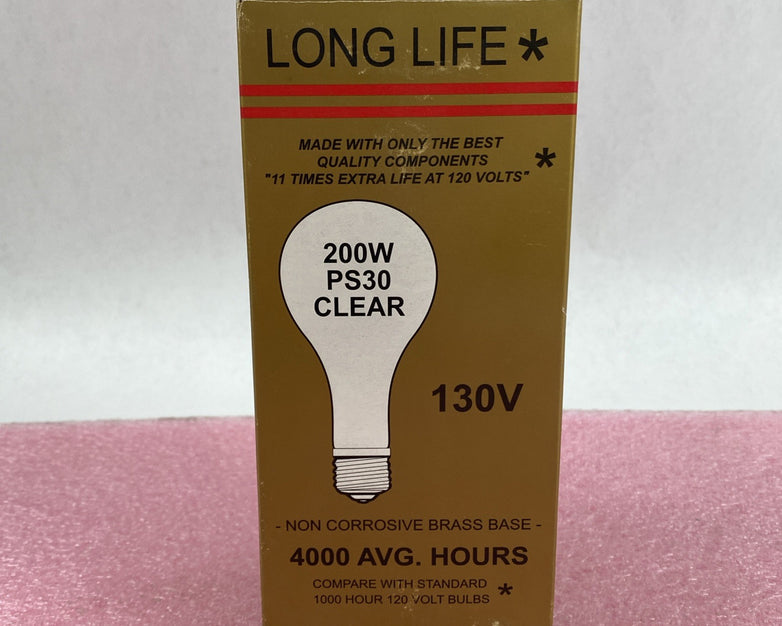 Long Life PS30 200W 130V Clear Light Bulb Lot of 4