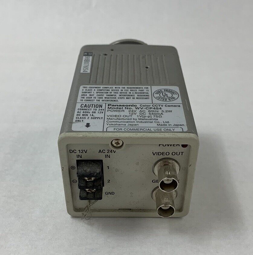 Panasonic WV-CP454 Color CCTV Camera No Lens (Parts and Repair)