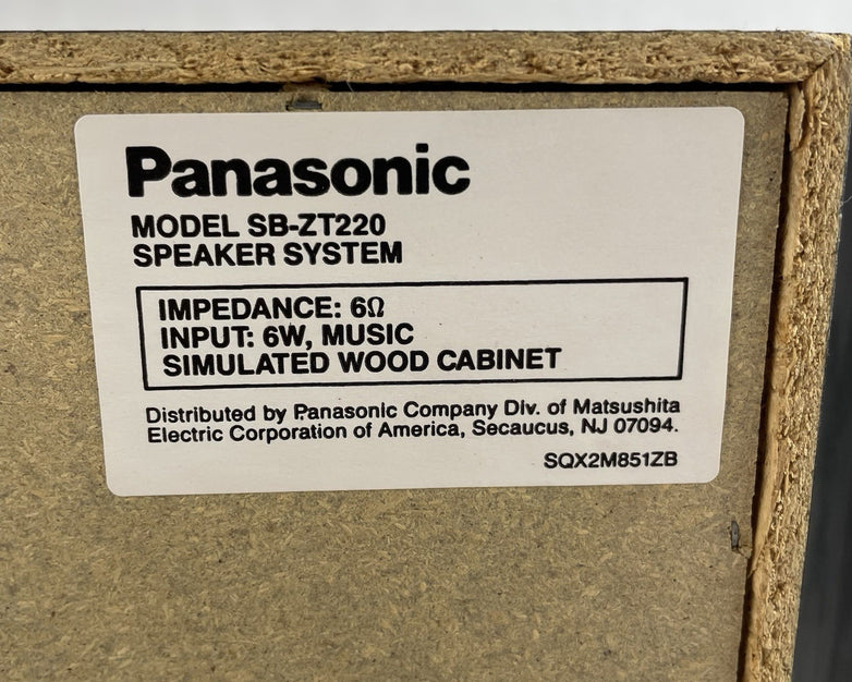Panasonic SB-ZT220 Home Stereo Bookshelf Speakers Set Of 2 Tested