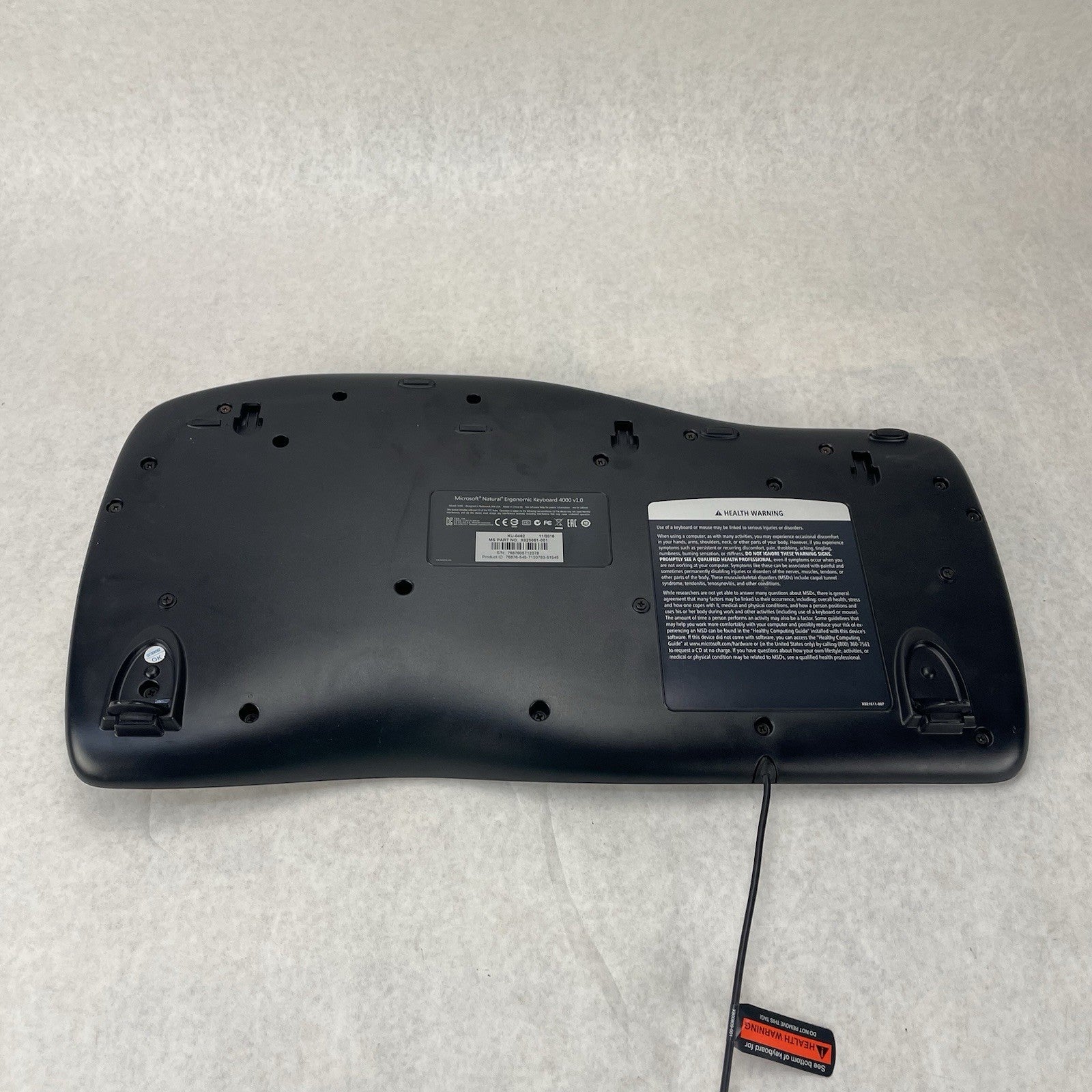 Microsoft 4000 V1.0 KU-0462 1048 Natural Ergonomic Keyboard USB Tested9