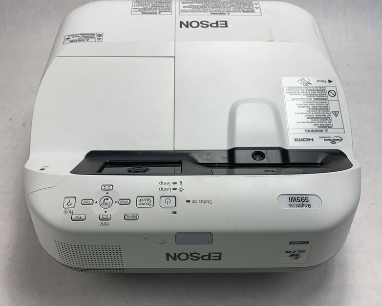 Epson BrightLink 595Wi H599A LCD Lamp Projector 1221 Lamp Hours - No Remote