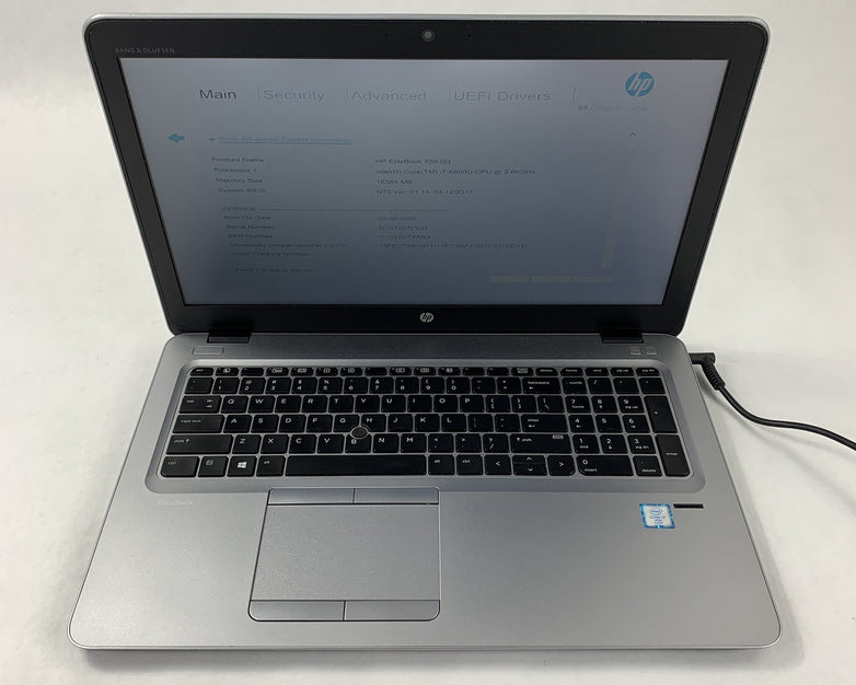 HP EliteBook 850 G3 Laptop 15.6" i7-6600U 2.6 GHz 16 GB RAM No OS No HDD No AC