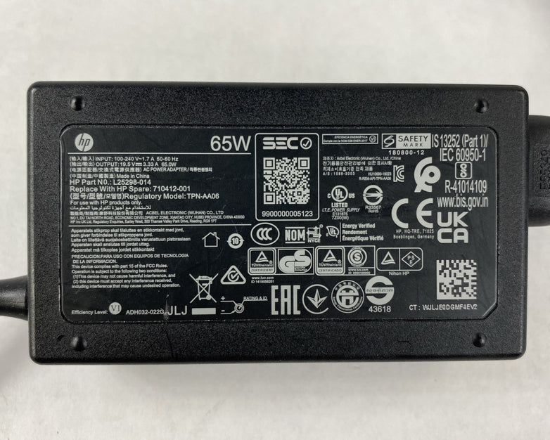 HP TPN-AA06 65W 19.5V 3.33A 4.5mm Laptop AC Adapter w/ Power Cord - Lot of 6