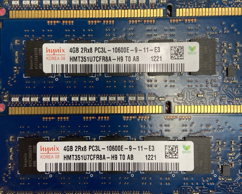 Hynix 4GB 2Rx8 PC3L-1600E-9-11-E3 HMT351U7CFR8A-H9 T0 AB Kit of 24GB