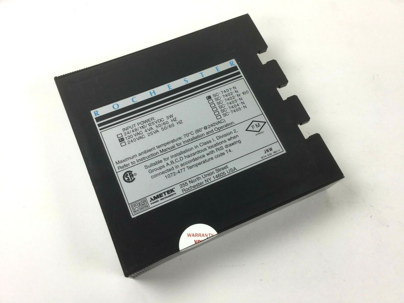 Rochester DC Voltage Transmitter SC-7401 N, SC 7400