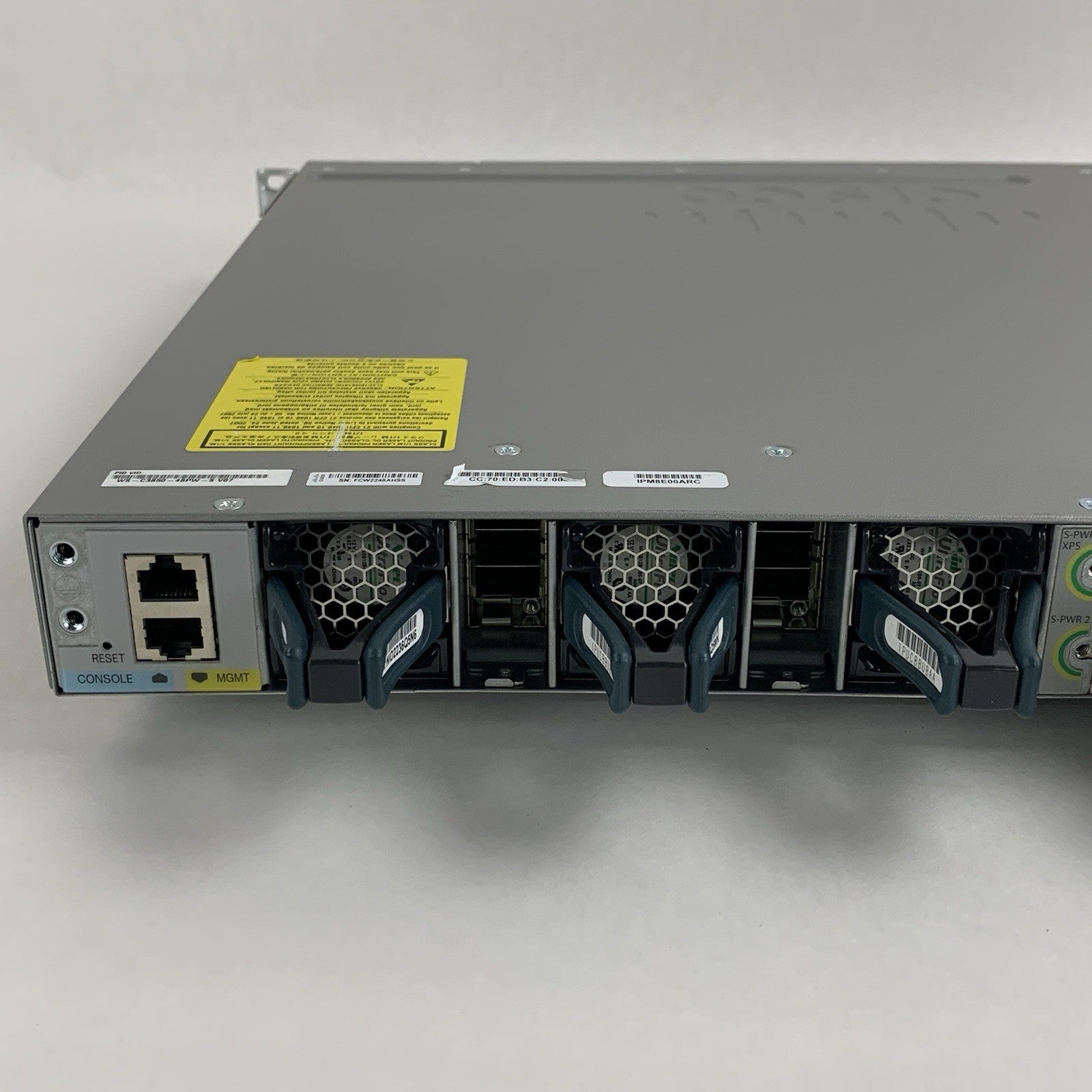 Cisco WS-C3850-48PW-S V07 PoE+ 48-Port Network Switch Tested w/ C3850-NM-4-1G7