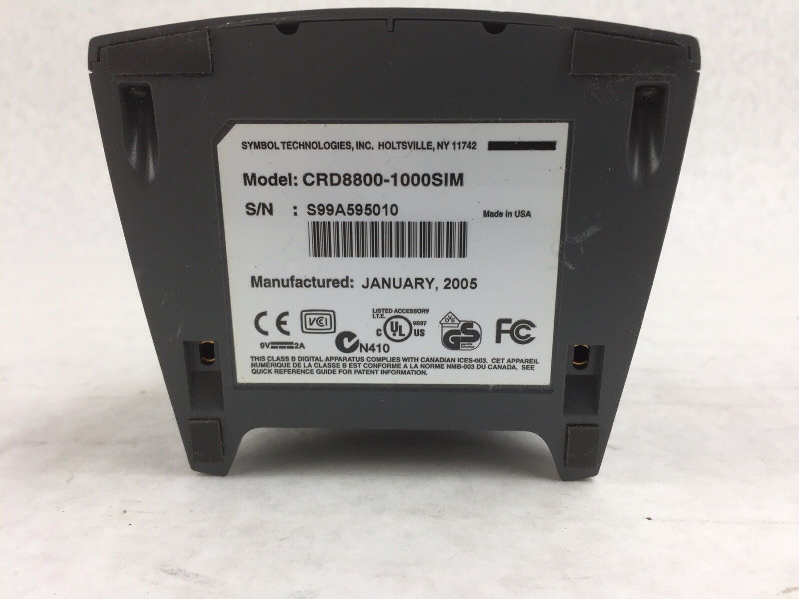 Symbol Technologies CRD8800-1000SIM Motorola Scanner Cradle w/Power Supply PW118