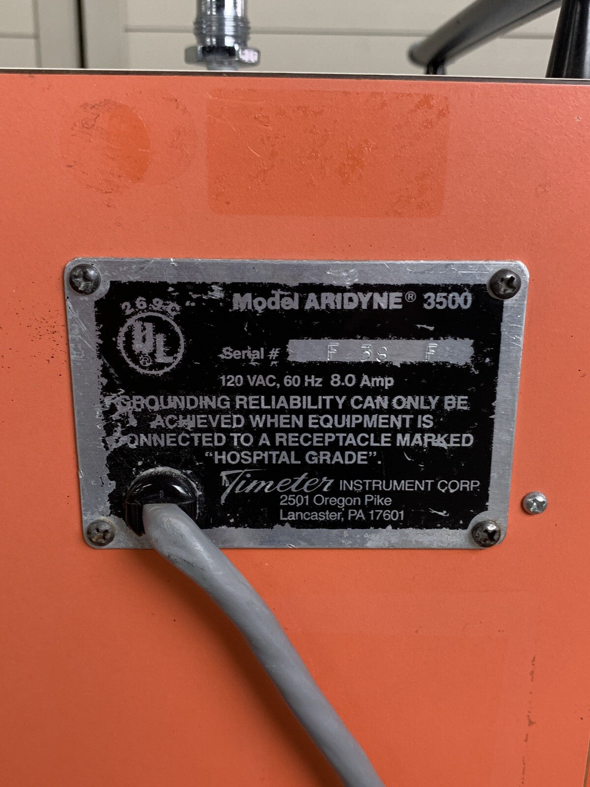 Airdyne 3500 Timeter Instrument Corporation Compressor Powers On Pumps