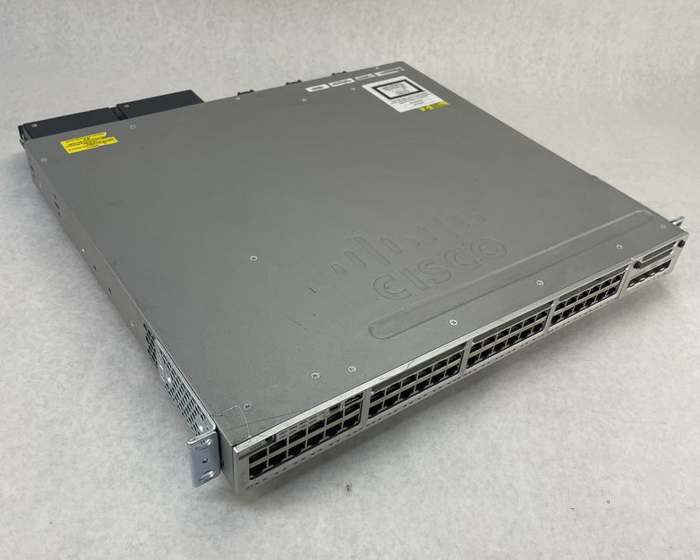 Cisco WS-C3850-48P-S 48-Port V06 PoE+ 2x PSU NM-4-10g Gigabit Switch - Tested