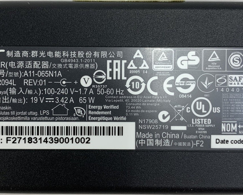 Acer A11-065N1A 65W AC Adapter (Lot of 5)