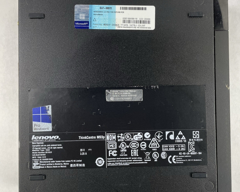Lenovo ThinkCentre M93P Micro i5-4570T 2.90 GHz 8 GB RAM No SSD/OS/AC