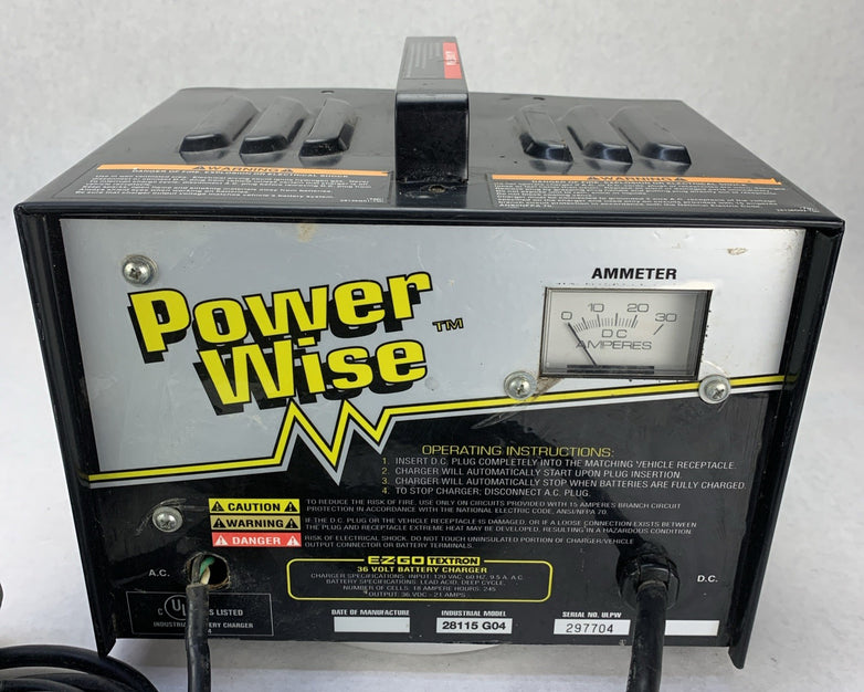 E-Z-GO Power Wise 36V Electric Golf Cart Battery Charger 28115 G04 - Parts