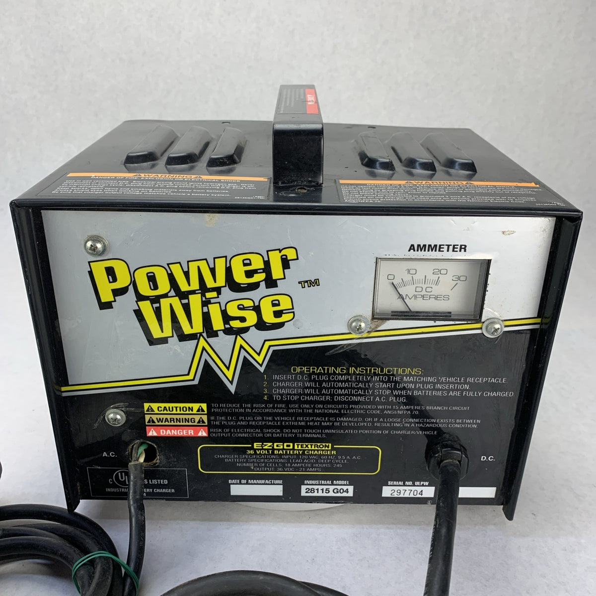 E-Z-GO Power Wise 36V Electric Golf Cart Battery Charger 28115 G04 - Parts1