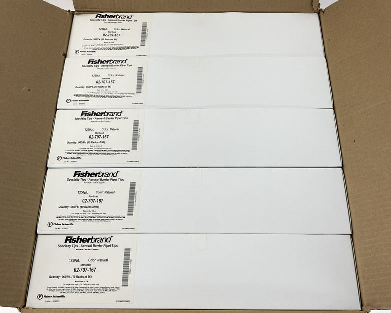 Fisherbrand 02-707-167 Aerosol Barrier Pipet Tips 1250µl Natural - 4800 Tips