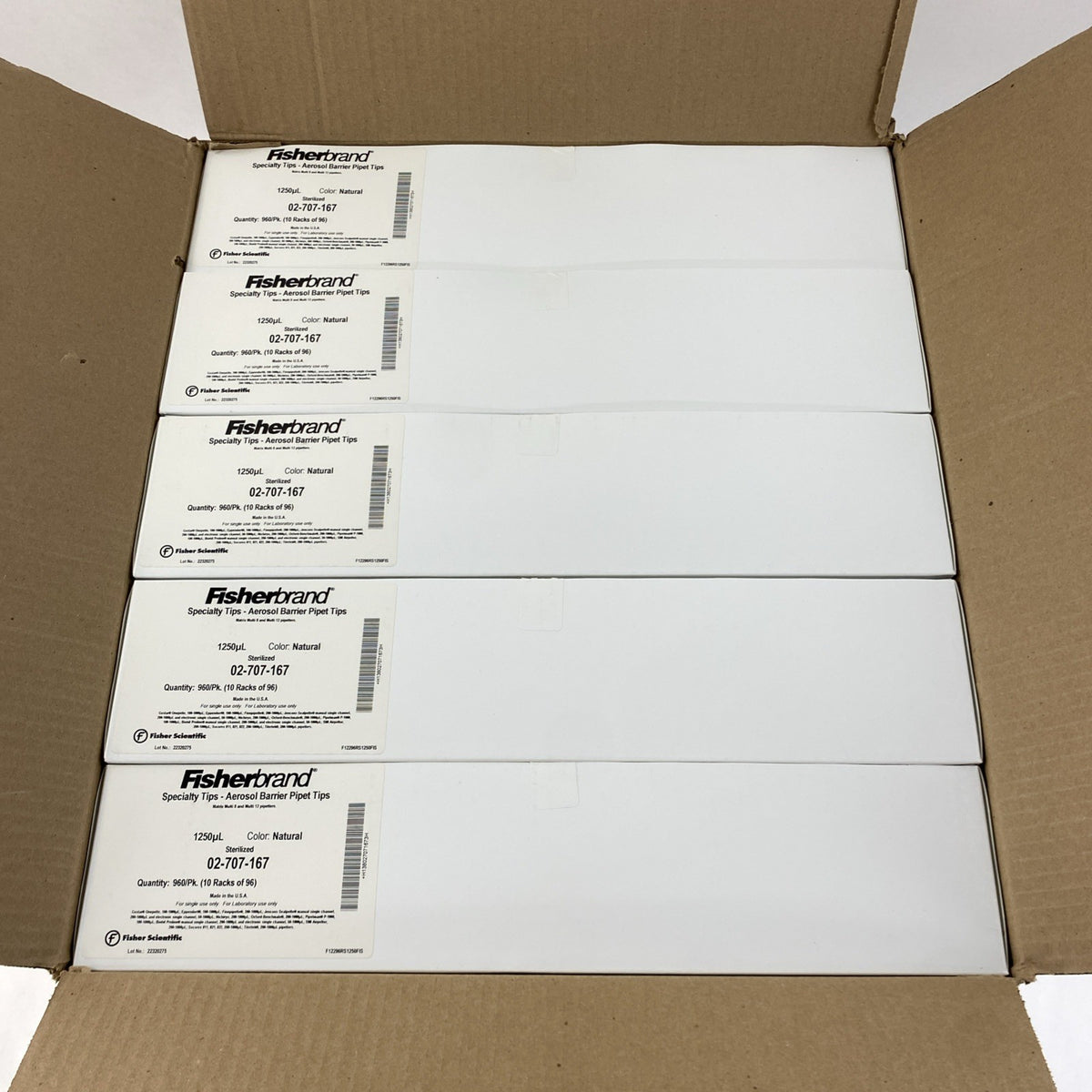Fisherbrand 02-707-167 Aerosol Barrier Pipet Tips 1250µl Natural - 4800 Tips2