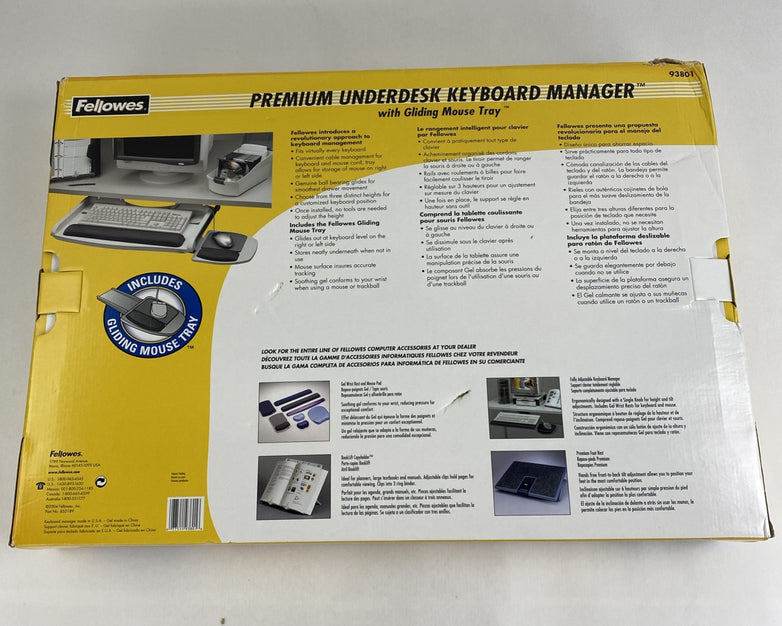 Fellowes 93801 Premium Underdesk Keyboard Manager