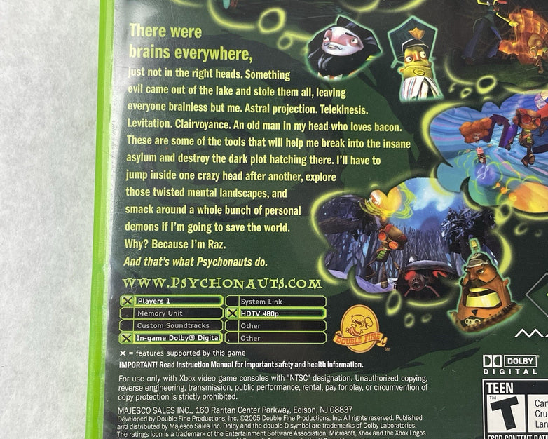 Psychonauts Xbox Original Untested