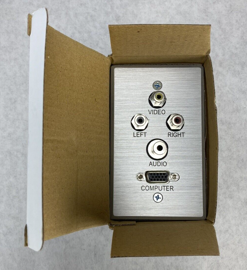 Lot of 3 WP SGL ALUM A/V 3.5MM HD-15 Wall Plate Open Box New