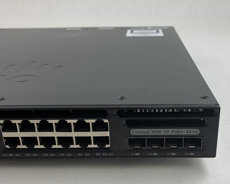 Cisco WS-C3650-24PS-S 24-Port Gigabit PoE Switch Managed Tested Bad Fan