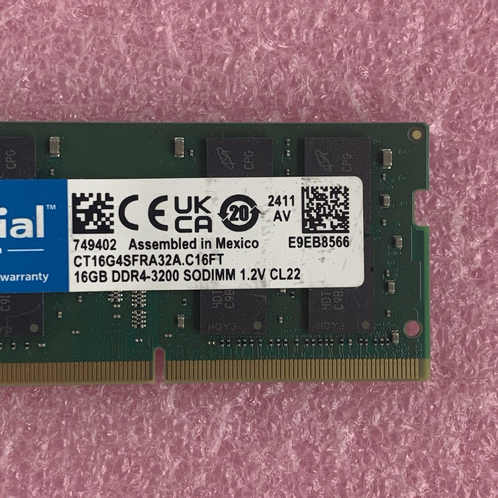 Crucial CT16G4SFRA32A.C16FT 16 GB DDR4 3200 SODIMM Laptop Ram Memory2