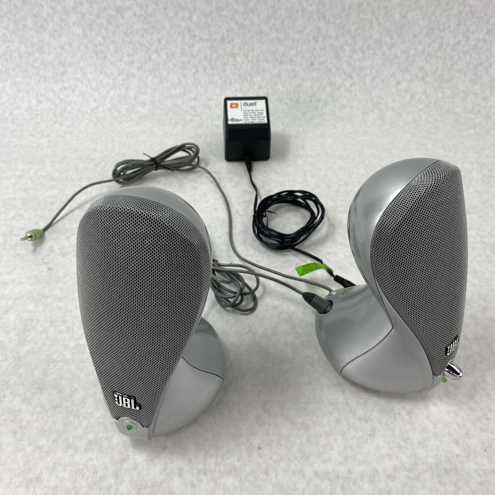 JBL Duet 12 Watts Two Piece Computer Speakers w/ Power Adapter - Tested