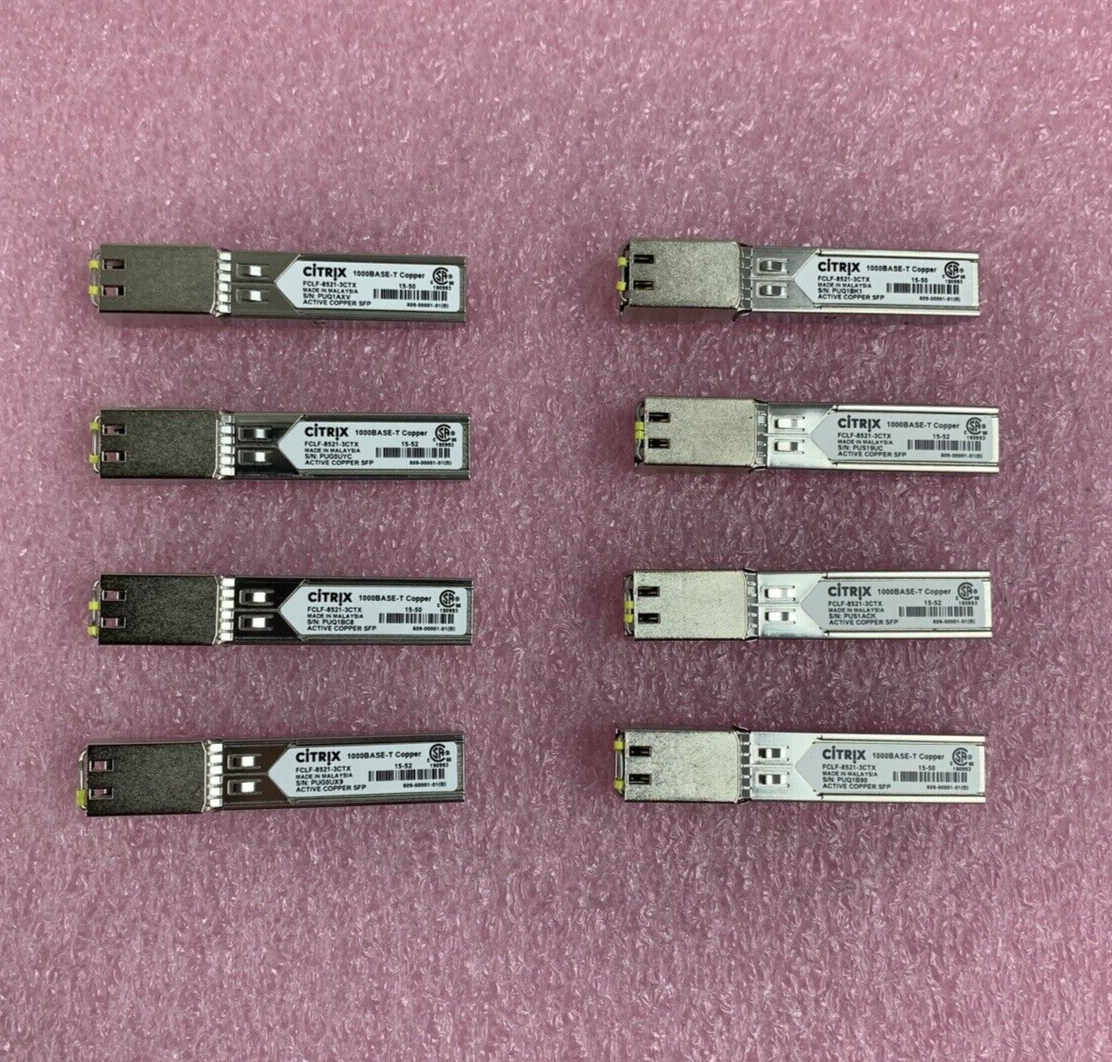 CITRIX FCLF-8521-3CTX 1000BASE-T 1GBPS RJ-45 SFP Optical Transceiver Lot of 8
