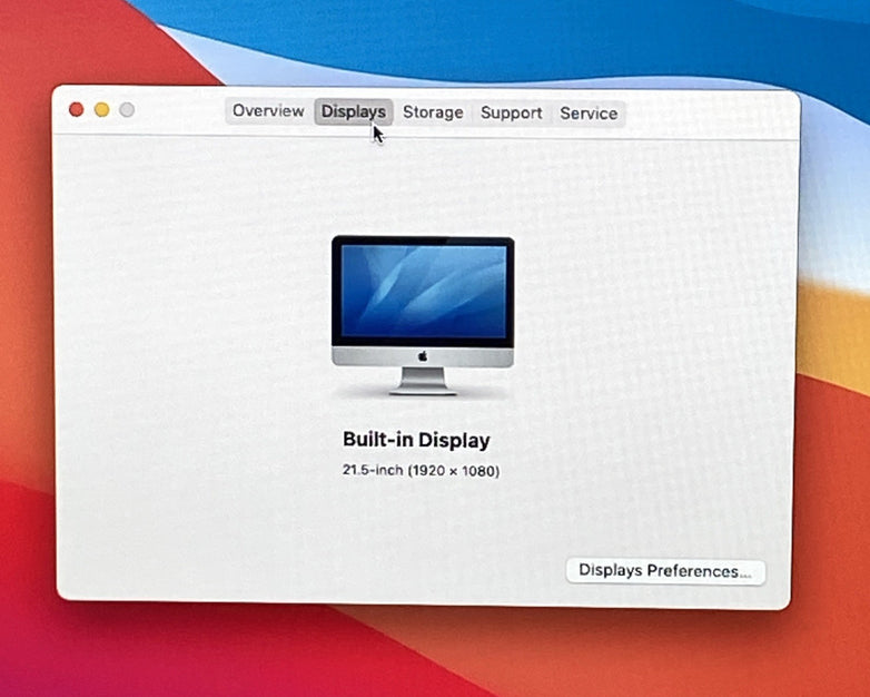 Apple A1418 iMac 21.5" 2014 1.40GHz i5 8GB RAM 500GB HDD macOS 11.7.1