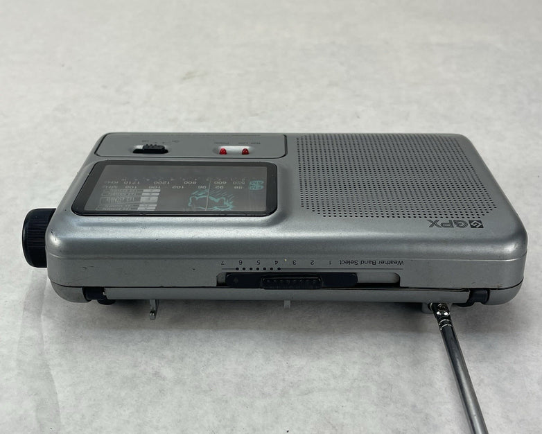 GPX A380S AM/FM Weather Band Radio Storm Alert Battery Indicator Silver