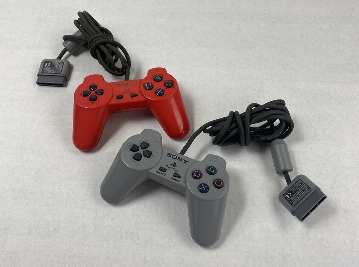 Lot of 2 Sony Playstation One SCPH-1080 Wired Controller Parts and Repair