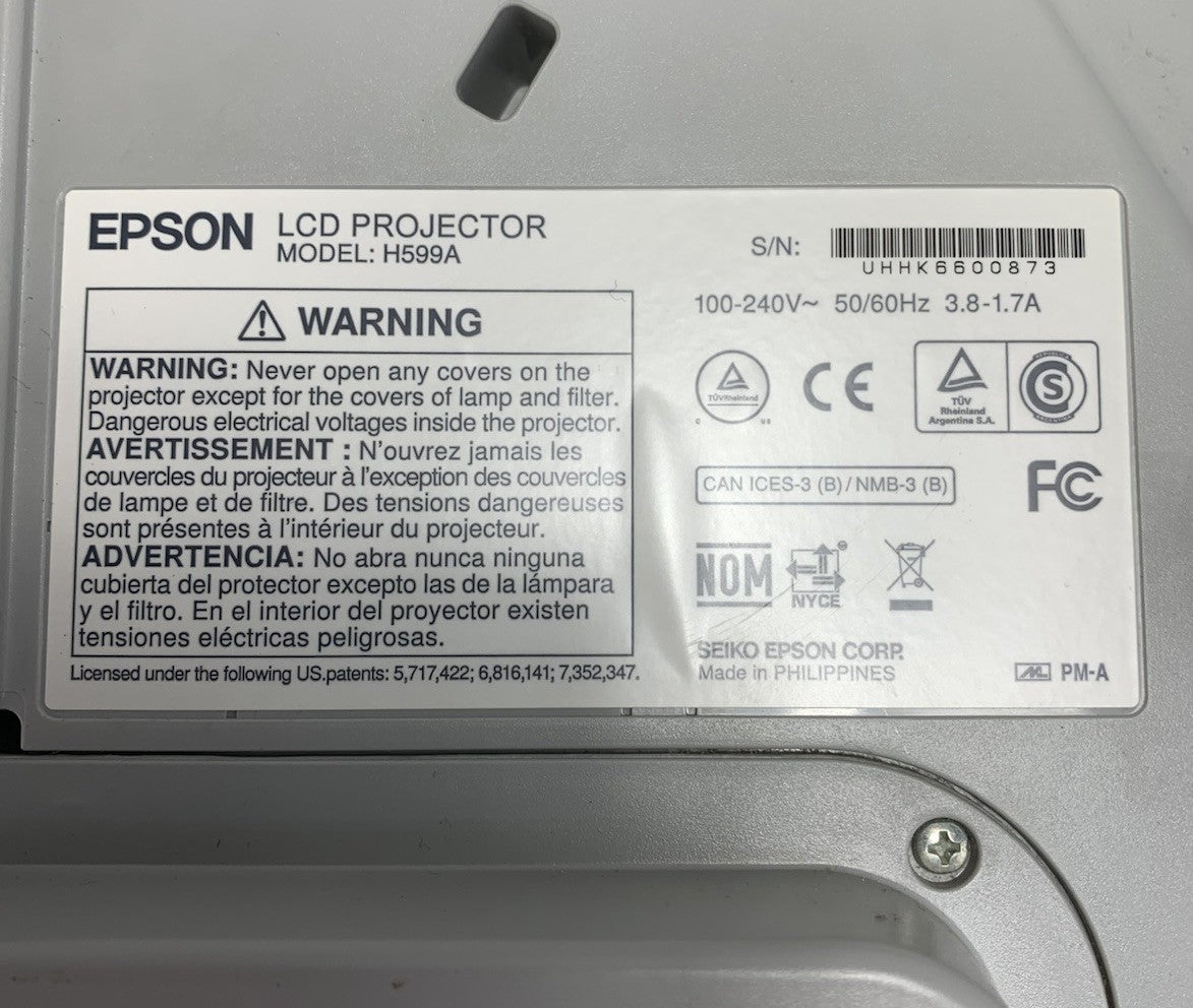 Epson BrightLink 595Wi H599A LCD Projector 2560 Lamp Hours - No Remote7