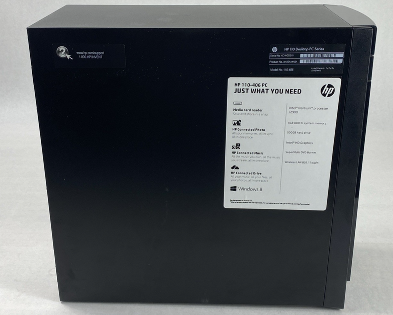 HP 110-406 MT Intel Pentium J2900 2.40GHz 4GB RAM No HDD No OS