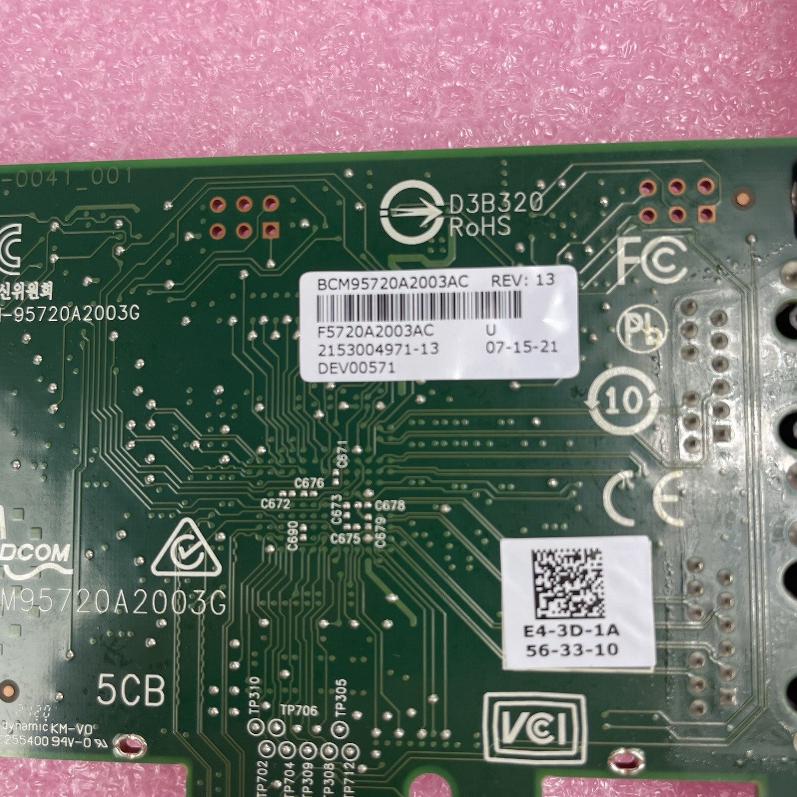 Broadcom BCM95720A2003G Dual Port Ethernet Card