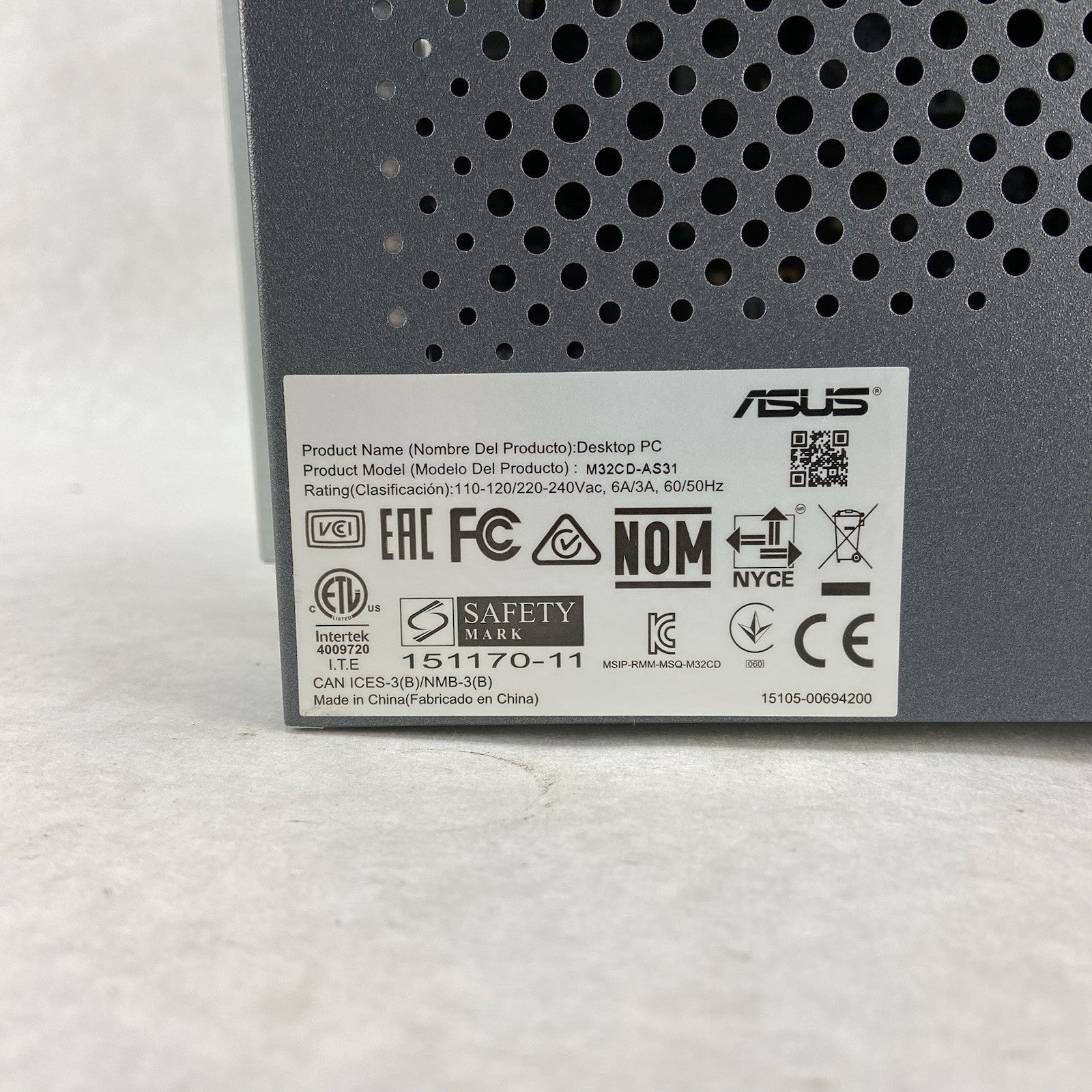ASUS M32CD MT Intel Core i3-6122 3.7GHz 8GB RAM No HDD No OS6