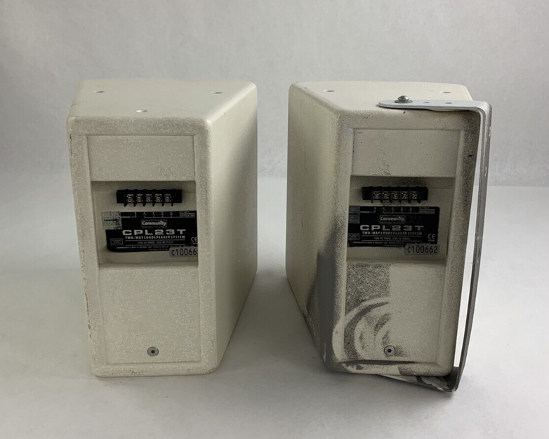 Pair of Community CPL23T 2-Way 100/250W 70v /8Ω MultiTap Loud Speaker White